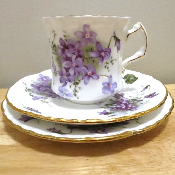 Hammersley Other - Hammersley Victorian Violets Tea Cup Bread and Butter Trio Set Bone China UK